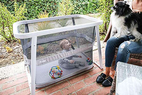 JOOVY Coo Portable Bassinet Playpen, White