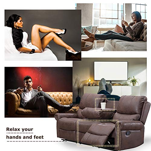 Recliner Sofa For Living Room Set Couch Palomino Fabric Loveseat 3 Seater Home Theater Manual Motion Home Furniture