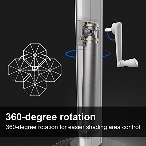 PURPLE LEAF 11 Feet Double Top Deluxe Sunbrella Wood Pattern Round Patio Umbrella Offset Hanging Umbrella Cantilever Umbrella Outdoor Market Umbrella Garden Umbrella, Spectrum Indigo