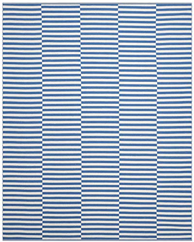 Safavieh Montauk Collection MTK715C Handmade Flatweave Ivory and Blue Cotton Area Rug (8' x 10')