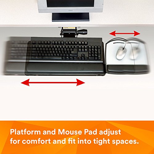 3M Keyboard Tray, Just Lift To Adjust Height And Tilt, Mouse Platform Include Gel Wrist Rest And Precise Mouse Pad, (AKT150LE)