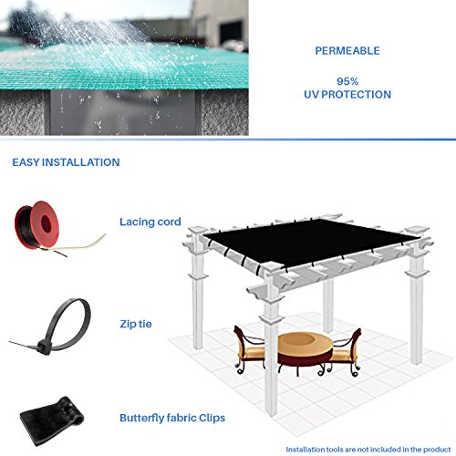 E&K Sunrise 12 x 108 Turquoise Green Sun Shade Fabric Sunblock Shade Cloth Roll 95% UV Resistant Mesh Netting Cover