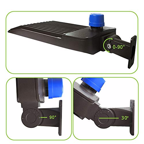 LEDMO 300W LED Parking Lot Lights with Adjustable Arm Mount Dusk-to-Dawn Photocell Sensor, Outdoor Parking Lot Lighting 36000LM, 5000K, PI65 DLC UL Listed