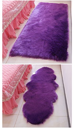 Meng Ge Luxury Soft Faux Sheepskin Fur Area Rugs for Bedside Floor Mat Plush Sofa Cover Seat Pad for Bedroom