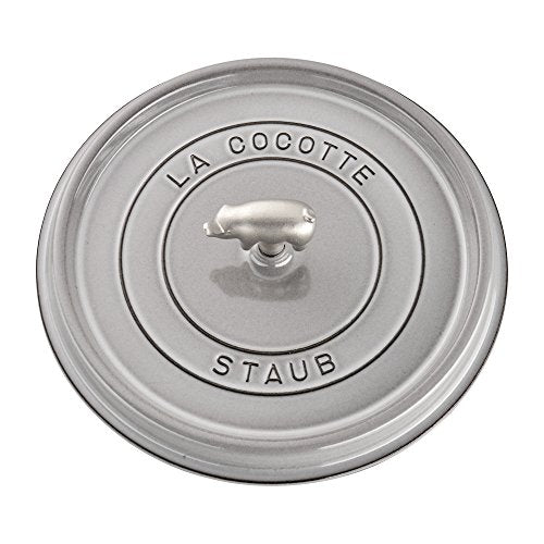 Staub Cast Iron 6-qt Cochon Shallow Wide Round Cocotte - Graphite Grey