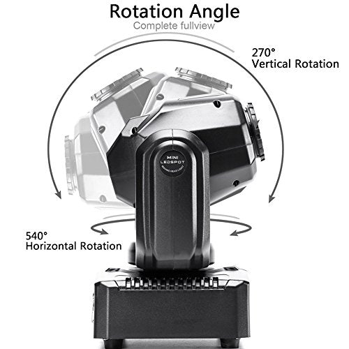 50W Moving Head Stage Lights, U`King Portable LED 8 Gobo 8 Pattern Spotlight by DMX 512 Control 9/11 Channel for Disco Party Lights Shows - 4 Pack
