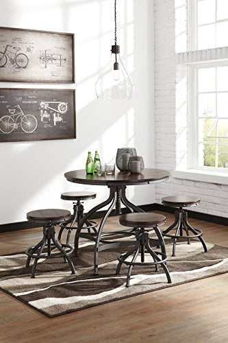 Ashley Furniture Signature Design - Odium Counter Height Dining Room Table and Bar Stools (Set of 5) - Brown