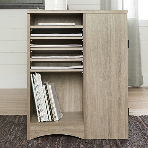 South Shore, Rustic Oak Artwork Craft Table with Storage