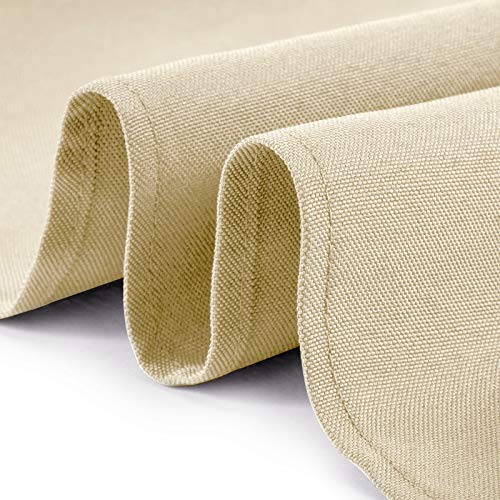 Lann's Linens - 10 Premium 132" Round Tablecloths for Wedding/Banquet/Restaurant - Polyester Fabric Table Cloths - Beige