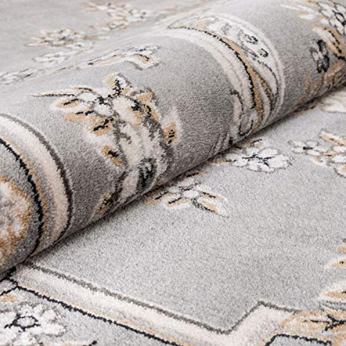 Well Woven Timeless Le Petit Palais Traditional Medallion Grey Area Rug 10'11" x 15, 10'11" x 15',