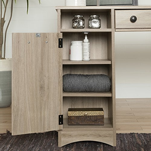 South Shore, Rustic Oak Artwork Craft Table with Storage