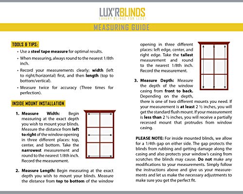 Luxr Blinds Custom-Made Real Wood Horizontal Window Blinds with Easy Inside Mount - 48" x 96" - 2" Wooden Slats - Premium Quality Basswood - Red Oak