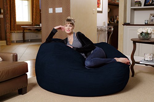Chill Sack Bean Bag Chair: Huge 5' Memory Foam Furniture Bag and Large Lounger - Big Sofa with Soft Micro Fiber Cover - Navy