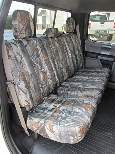 Durafit Seat Covers made to fit, FD81 XD3 C 2017-2019 F250/F550 Camo Endura and for 2015-2019 Ford F150 Super Crew Front and Rear Seat Cover Set.
