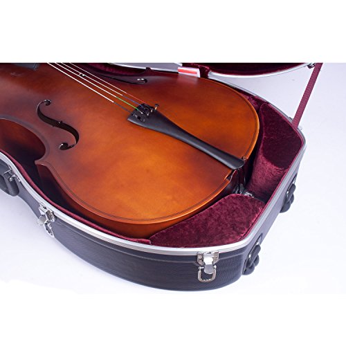 Crossrock CRA862CEFBL 4/4 and 3/4 Size ABS Molded Cello Case with Wheels in Blue