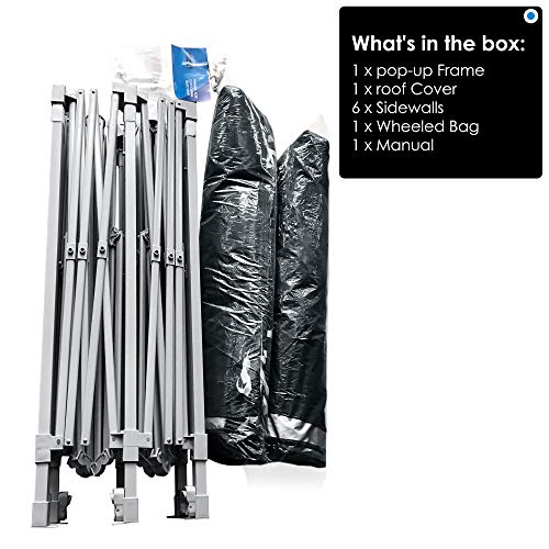 Quictent Privacy 10x20 ft EZ Pop Up Canopy Tent Party Tent Outdoor Event Gazebo with Sidewalls 100% Waterproof-6 Colors (Black)