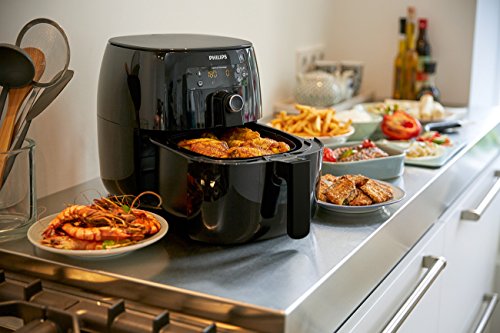 Philips TurboStar Technology Airfryer with Cookbook, Digital Interface, 1.8lb/2.75qt- HD9641/99