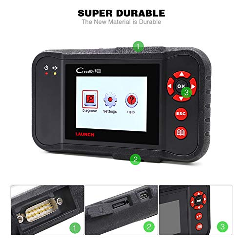 LAUNCH Creader VIII OBD2 Scanner Engine/ABS/SRS/Transmission with EPB SAS Oil Reset (VIII)