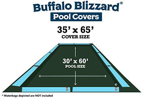 Buffalo Blizzard Economy Winter Cover for 30x60 Foot Rectangle In & Above-Ground Pools Blue/Black Reversible