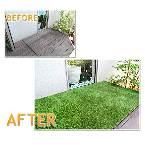 Fas Home Artificial Grass Turf 9FTX81FT(729Square FT),0.8" Pile Height Realistic Synthetic Grass, Drainage Holes Indoor Outdoor Faux Grass Astro Rug Carpet for Pet Dog Garden Backyard Balcony