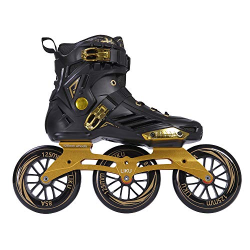 LIKU Performance 125 3WD Speed Inline Skates Unisex Black&Gold