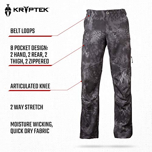 Kryptek Men’s Valhalla Pant, Lightweight, Breathable, 4-Way Stretch, Warm Weather Camo Hunting Pant