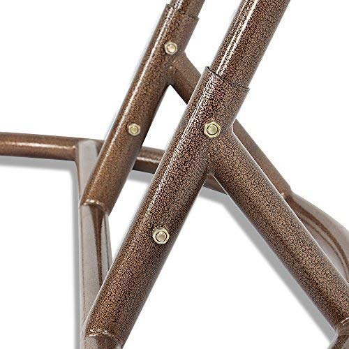 Island Gale Luxury 2 Person Outdoor Patio Hanging Wicker Swing Chair (X-Large, Latte Rattan/Latte Cushion)
