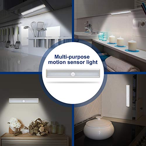 LED Motion Sensor Closet Lights, Magnetic Wireless 10 LED Battery Operated Lights, for wardrobes, corridors, Stairs, Study Rooms, Children's Rooms, Garage Doors, car Trunks, Gardens, etc. - 1 Pack