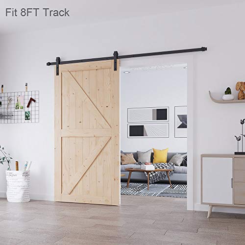 EaseLife 42 x 84in Sliding Barn Wood Door Slab Solid Nature Spruce Single DIY Unfinished Panel Environmental Easy Installation