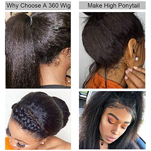 13x4 Lace Front Wigs Human Hair 150% Density Straight Brazilian Human Hair Wigs for Black Women Glueless Pre Plucked Bleached Knots with Baby Hair (18inch, 360 KS)