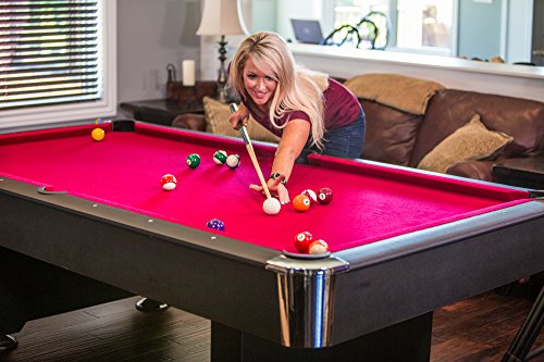Mizerak Donovan II 8' Billiard Table with 2 Cues, Set of Billiard Balls, Triangle Brush and 2 Chalk