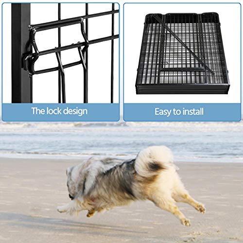 Yaheetech 40-inch Dog Playpen with Door Pet Playpen for Large and Small Dogs, Foldable Dog Exercise Pens Indoor & Outdoor 16 Panel