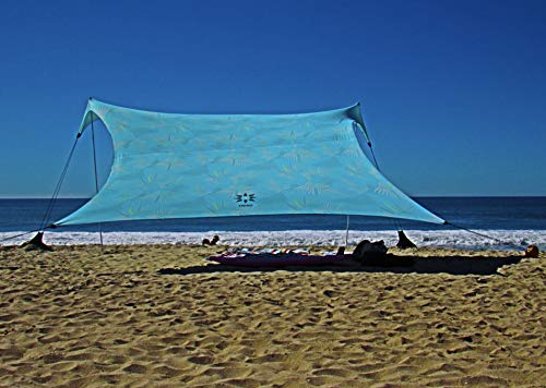 Neso Gigante Beach Tent 8ft 11 x 11ft Biggest Portable Beach Shade UPF 50+ Sun Protection Reinforced Corners Cooler Pocket