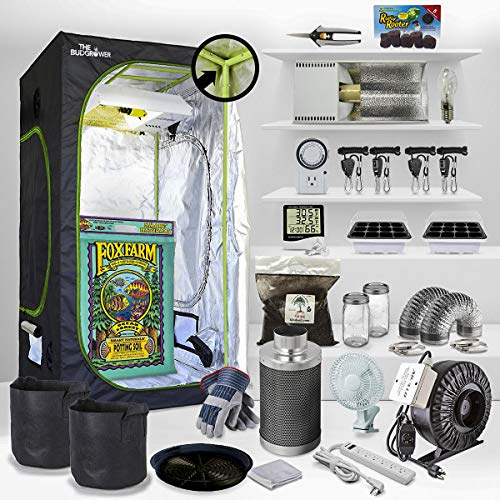 The Bud Grower Complete Indoor Grow Kit with Fan, Soil, 24"x24"x60" Hut - Everything You Need to Grow Plants Inside