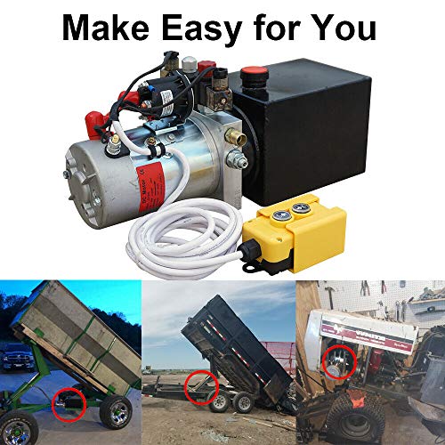 Fisters trailer pump 3 Quart 12V electric Hydraulic Power Double/single acting Power-Up Supply Unit for Dump Truck(3 Quart Double Acting)