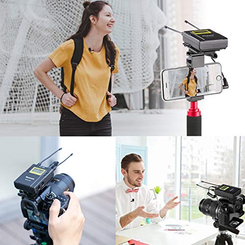UHF Dual Wireless Microphone Smartphone Saramonic 96Channel Lavalier Mic System 2Transmitters