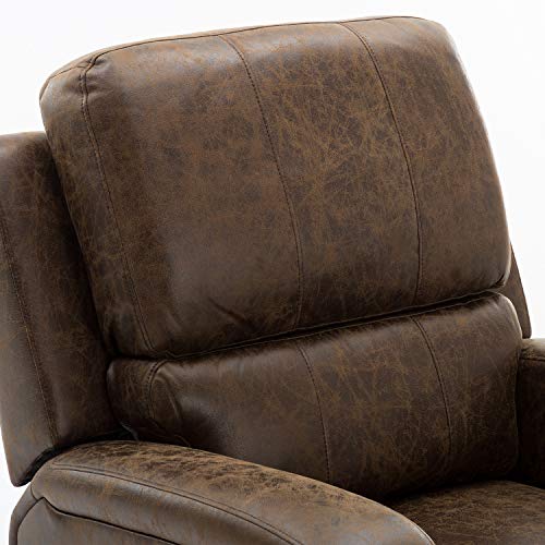 Bonzy Home Power Recliner Chair Air Suede Overstuffed Electric Faux Suede Leather Recliner Chair with USB Charge Port, Smoke Gray