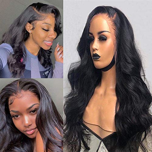 150% Density Brazilian Body Wave Lace Front Wigs Human Hair Glueless Lace Front Human Hair Wigs For Women Black Pre Plucked Unprocessed 10A Virgin Brazilian Hair Wig(20’’ Natural Color)