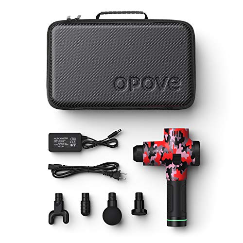 Massage Gun Muscle Neck Back Massager Deep Tissue Percussion Handheld Shoulder Massager Super Quiet Brushless Motor, opove M3 Pro Camouflage Red