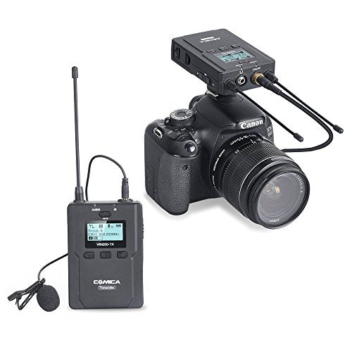 Comica 96 Channel Full Metal UHF Professional Wireless Lavalier Microphone System For Canon Nikon Sony Camera iPhone iPad & Other