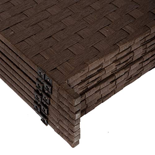 Legacy Decor Bamboo Woven Panel Room Divider, Privacy Partition Screen, 8 Panel Brown Color