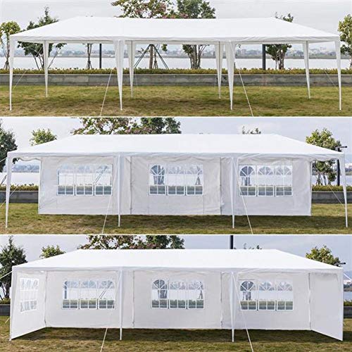 Lovinland 10' x 30' Outdoor Tent Party Canopy Tent, Patio Gazebo Sun Shelter with 5 Removable Sidewalls