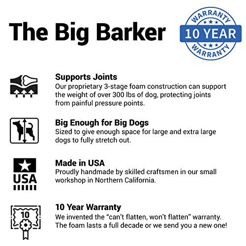Big Barker 7in Orthopedic Dog Bed with Pillow Top Dog Beds XXL Size Dog Breeds Removable Durable Microfiber Cover