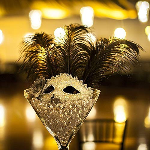 LanShi Natural 16-18 inch(40-45cm) Ostrich Feathers Plume for Wedding Centerpieces Home Decoration Black 50Pcs