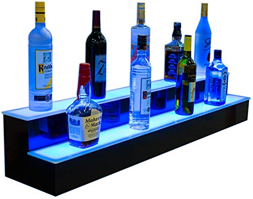 Customized Designs 48" 2 Tier Back Bar Liquor Display Shelves - Home Bar Lighting