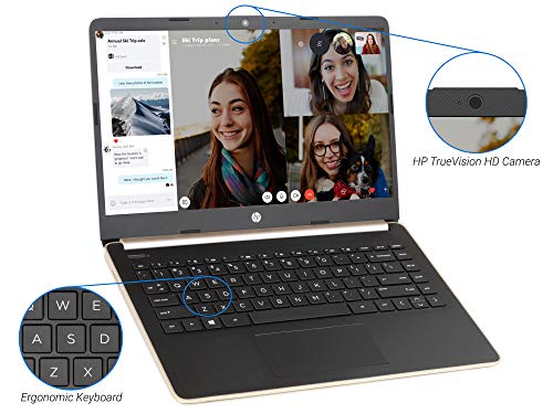 HP 14 (8DU55UA) Laptop,14" HD Display, Intel Core i5-1035G1 Upto 3.6GHz - Champagne Gold