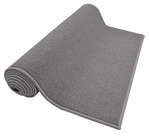 RugStylesOnline Custom Size Solid Grey Roll Runner 26 in Wide x Your Length Choice Slip Resistant Rubber Back Area Rugs and Runners (Grey, 27 ft x 26 in)