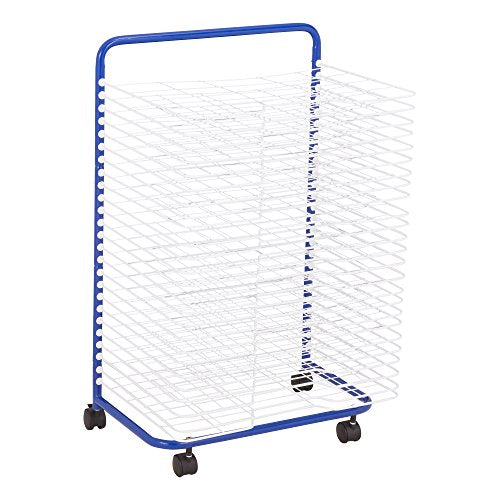 Sprogs Art Drying Rack, 23 3/4" W x 17 1/2" D x 38" H, Blue/White, SPG-LED1027W-SO