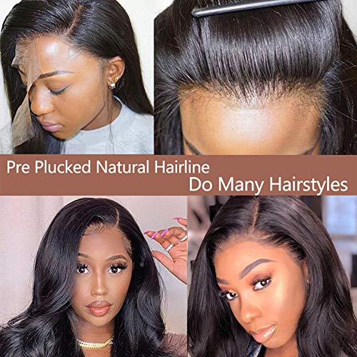 Body Wave Lace Front Wigs Human Hair with Baby Hair Pre Plucked Hairline 100% Unprocessed Virgin Brazilian Hair Glueless Lace Wigs
