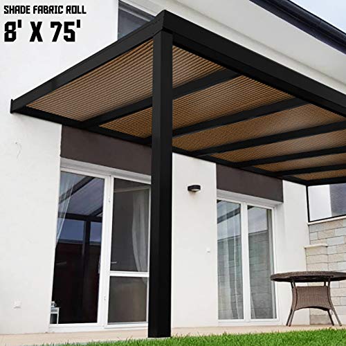 TANG Sunshades Depot 8'x75' Shade Cloth 180 GSM HDPE Brown Fabric Roll Up to 95% Blockage UV Mesh Net for Outdoor Backyard Garden Plant Barn Greenhouse